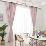 rideau vita rose poudre en coton premium motifs losanges chic opaque 234 1