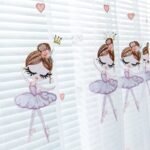 rideau voilage alenu ballerines et coeurs pour chambre de jeune 150 1