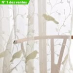 Rideau Voilage Birdy Avec Oiseaux Et Branches Brodées Pour Une Déco Nature