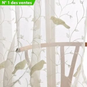 rideau voilage birdy avec oiseaux et branches brodees pour une deco 805 1