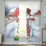 rideau voilage bonhomme de noel pour une chambre festive denfant 338 1