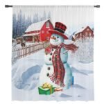 rideau voilage bonhomme de noel pour une chambre festive denfant 344 1