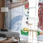 rideau voilage bonhomme de noel pour une chambre festive denfant 633 1