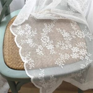 Rideau Voilage Colonia Avec Broderies Fleuries élégantes - 75 x 100 / Passe-tringle