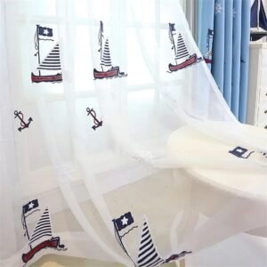 rideau voilage comaile aux motifs marins pour chambre denfant 421 1