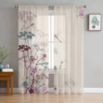 rideau voilage dragonfly avec motif japonais elegant 100 x 250 229 1