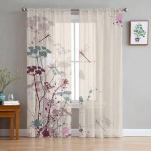 rideau voilage dragonfly avec motif japonais elegant 100 x 250 229 1