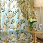 rideau voilage gorani fleurs printanieres en beige ou pourpre 639 1