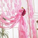 rideau voilage karamea avec papillons sur mesure disponible rose 508 1