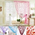 rideau voilage karamea avec papillons sur mesure disponible rouge 508 1