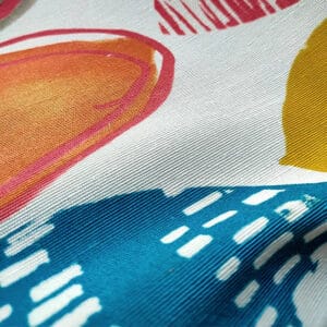 Rideau Voilage Levua Avec Motifs Ocres Et Bleus 75 % Opaque - 200 x 260 / Galon Fronceur (ruflette)