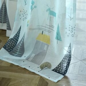 rideau voilage lino ludo pour une chambre denfant coloree 100 x 435 1