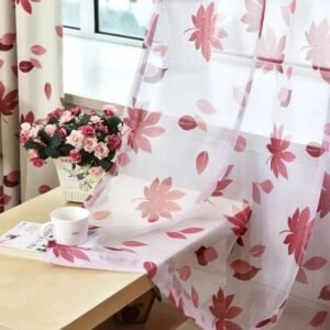 rideau voilage maceira avec feuilles derable rouges 100 x 130 421 1