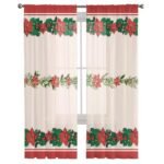 rideau voilage merrychris a motif houx pour deco de noel 135 x 185 183 1