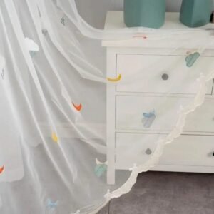 rideau voilage mirimi chou pour chambre de bebe avec bande hauteur 343 1