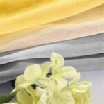Rideau Voilage Paillin Dégradé Ocre à Gris Foncé En Toile Organique