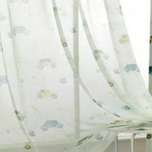 Rideau Voilage Paroo Vert Avec Imprimés De Voitures Pour Enfant - 100 x 215 / œillets