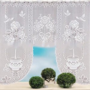 Rideaux Brise-bise Anciens Letika Avec Broderies Fleuries - a / 120 x 105